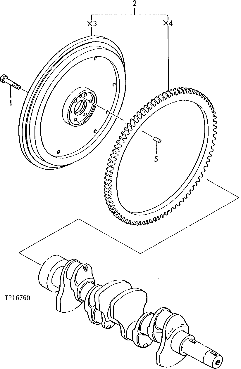 Схема запчастей John Deere 0 - 4 - ENGINE FLYWHEEL 433 - ENGINE 4