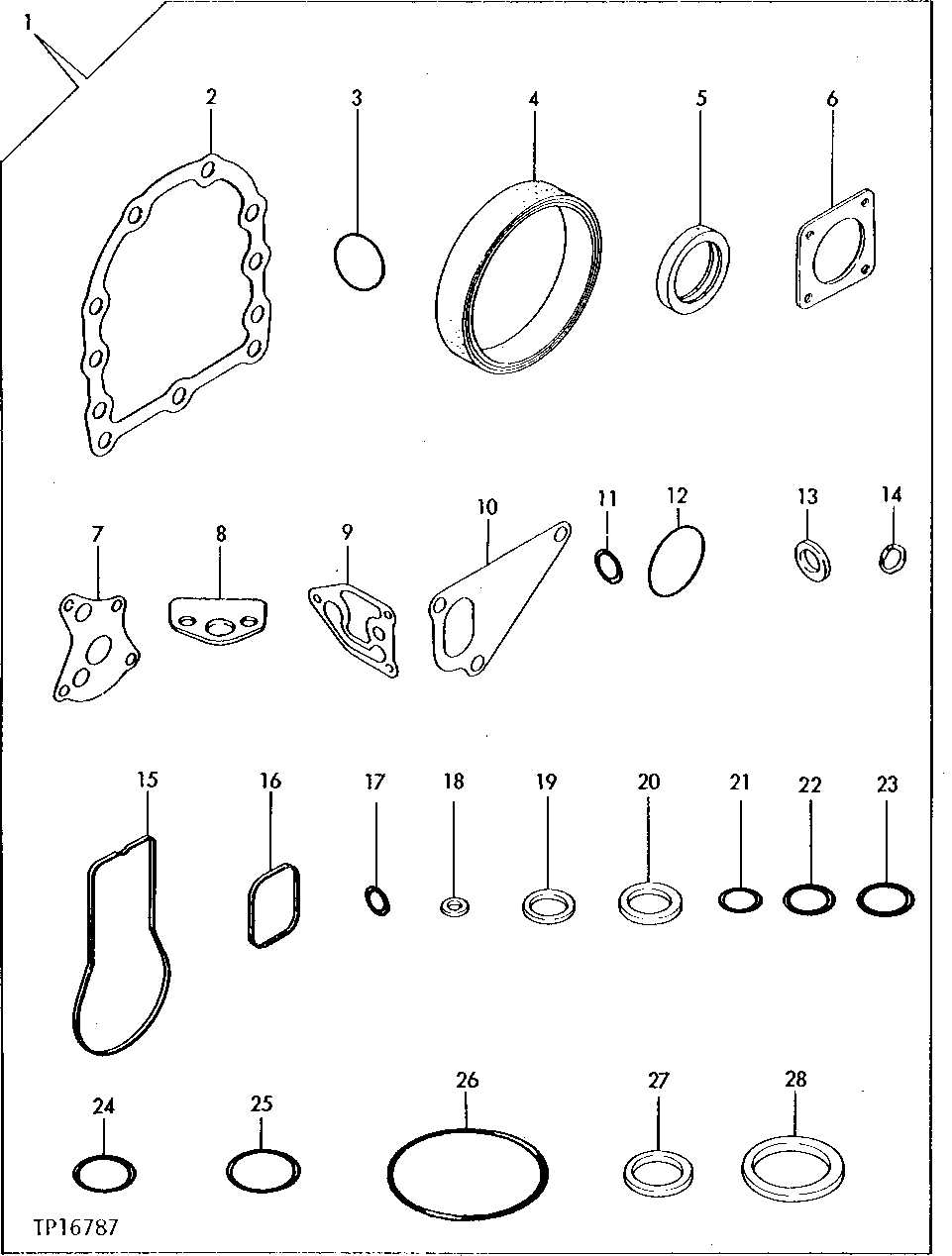 Схема запчастей John Deere 0 - 2 - ENGINE REPAIR GASKET SET 452 - ENGINE 4