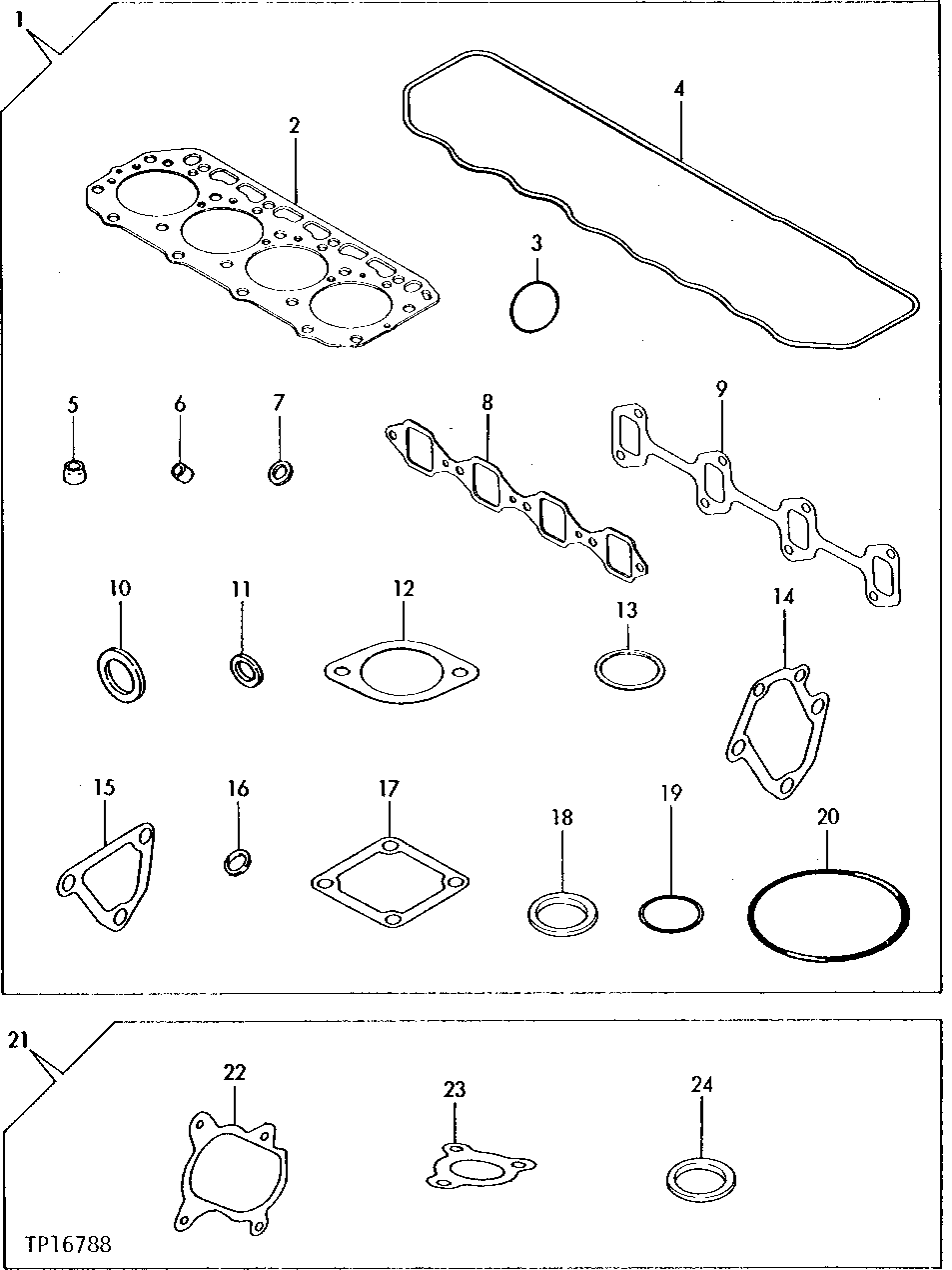 Схема запчастей John Deere 0 - 4 - ENGINE REPAIR GASKET SET 452 - ENGINE 4