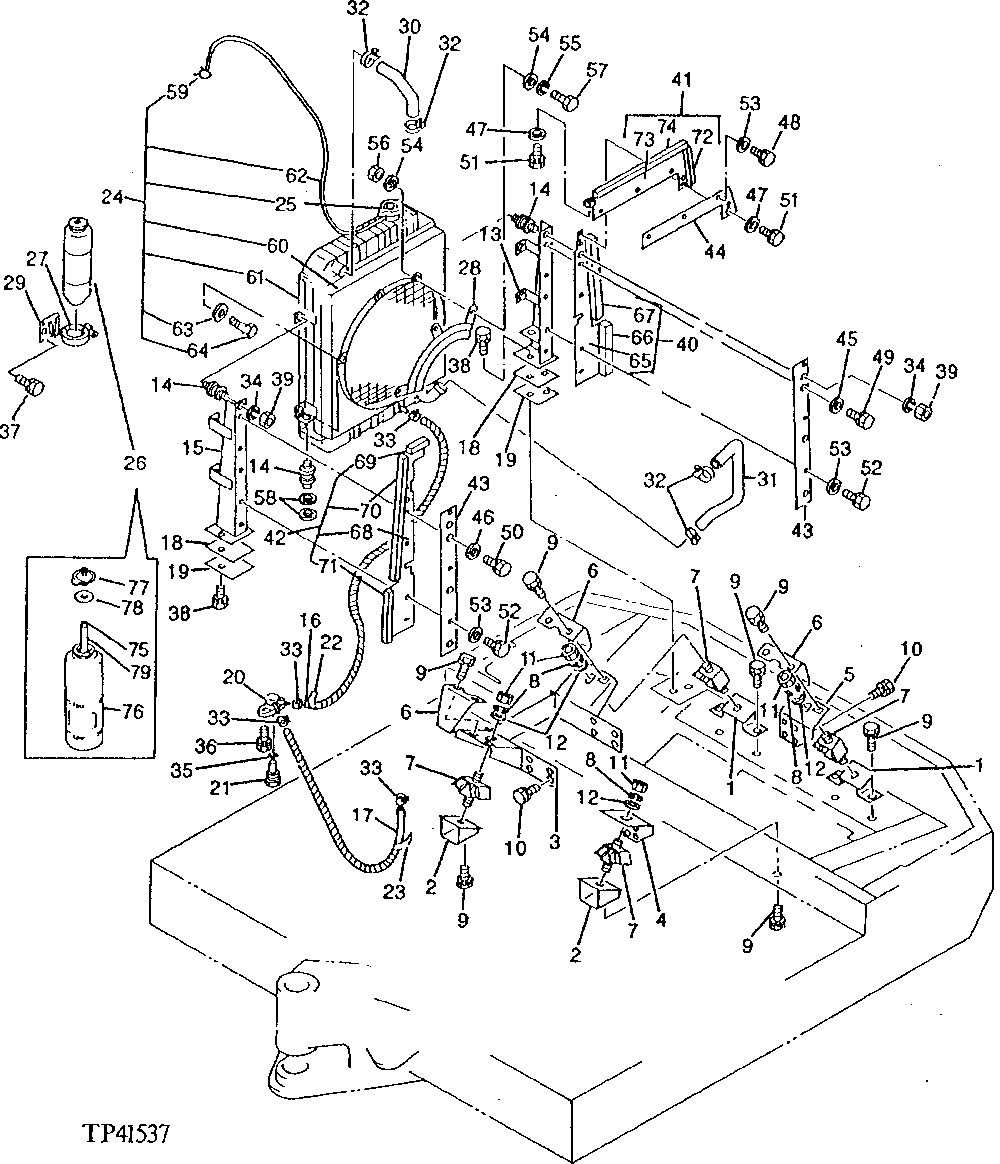 Схема запчастей John Deere 0 - 2 - ENGINE MOUNTS AND RADIATOR 540 - ENGINE AUXILIARY SYSTEM 5