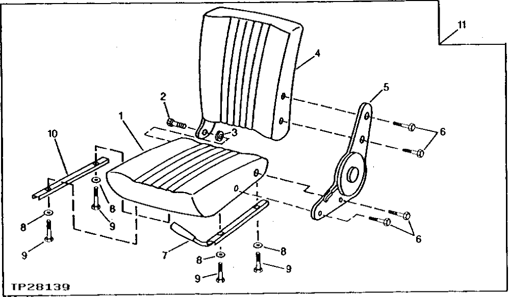 Схема запчастей John Deere 0 - 4 - SEAT ASSEMBLY 1821 - OPERATORS STATION 18