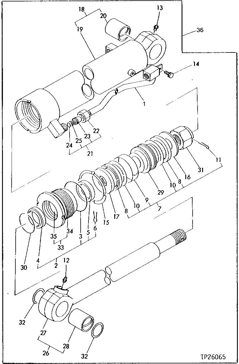 Схема запчастей John Deere 0 - 18 - BUCKET CYLINDER 2160 - MAIN HYDRAULIC SYSTEM 21