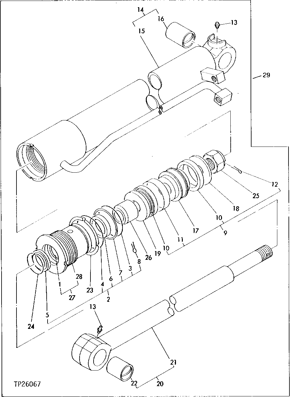 Схема запчастей John Deere 0 - 20 - BOOM CYLINDER 2160 - MAIN HYDRAULIC SYSTEM 21