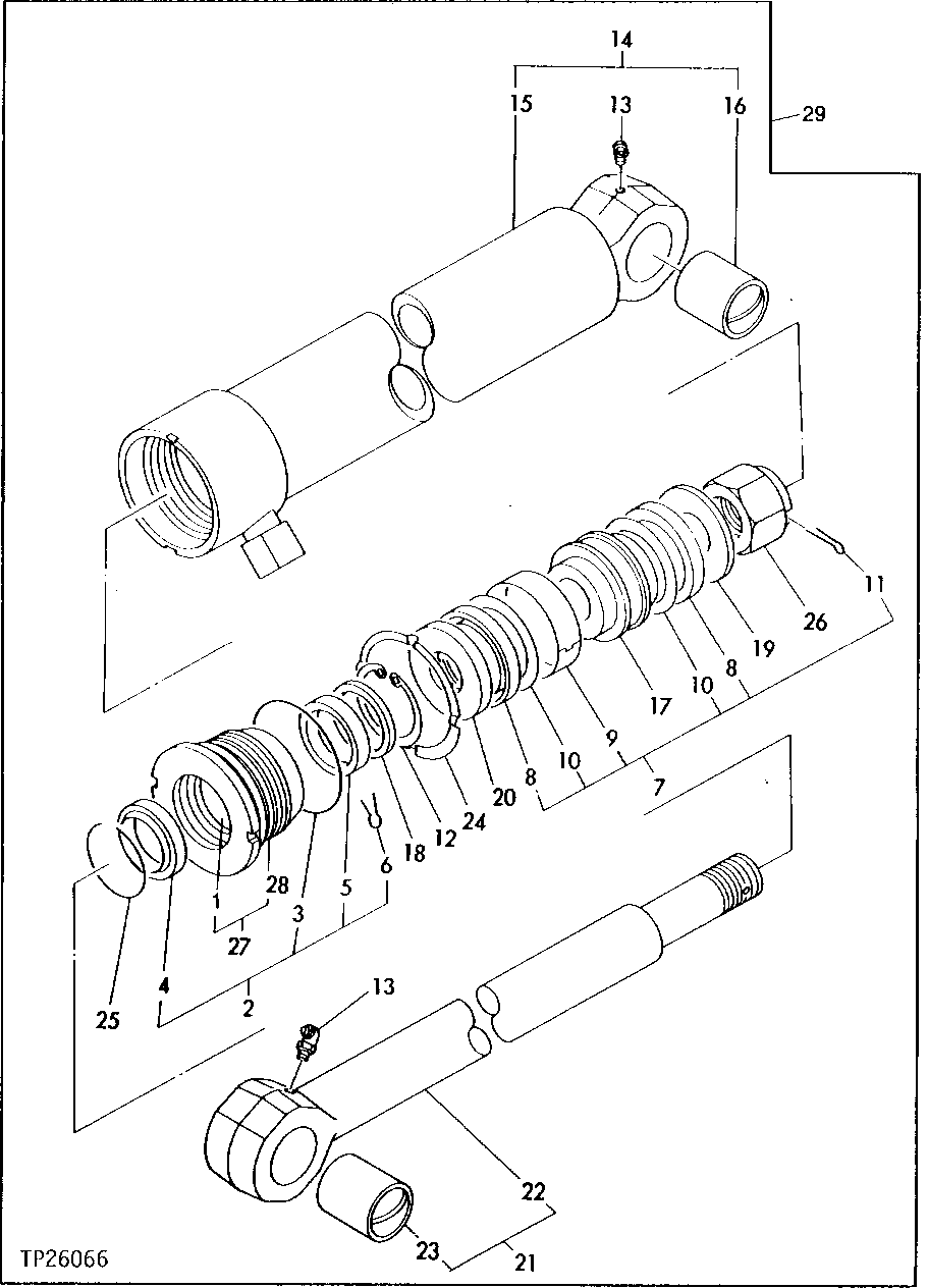 Схема запчастей John Deere 0 - 22 - ARM CYLINDER 2160 - MAIN HYDRAULIC SYSTEM 21