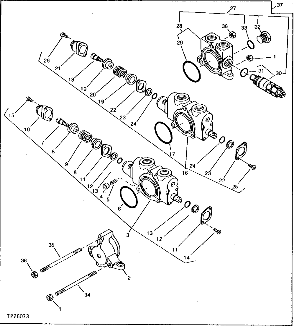 Схема запчастей John Deere 0 - 2 - BLADE CONTROL VALVE 3260 - BULLDOZERS 32