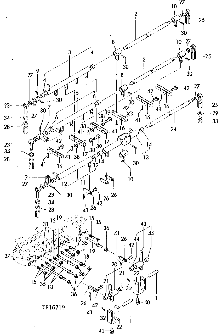 Схема запчастей John Deere 0 - 8 - CONTROL LEVER LINKAGE 3315 - BACKHOE (EXCAVATOR) 33