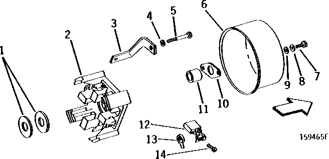 Схема запчастей John Deere 0D - 4 - STARTING MOTOR COMMUTATOR AND END COVER 422 - ENGINE 4