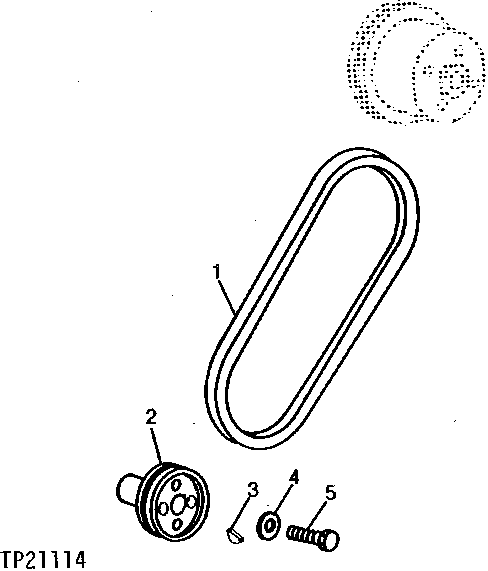 Схема запчастей John Deere 0D - 1 - FAN BELT AND CRANKSHAFT PULLEY 429 - ENGINE 4