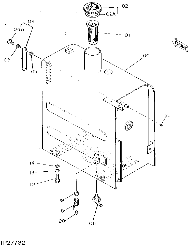 Схема запчастей John Deere 0D - 2 - FUEL TANK 564 - ENGINE AUXILIARY SYSTEM 5