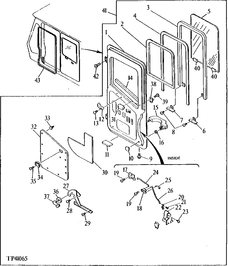 Схема запчастей John Deere 0D - 4 - CAB DOOR 1810 - OPERATORS STATION 18