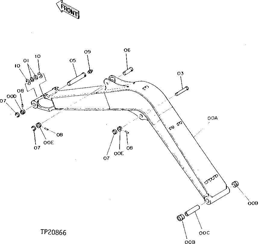 Схема запчастей John Deere 0D - 2 - BOOM 3344 - EXCAVATOR 33