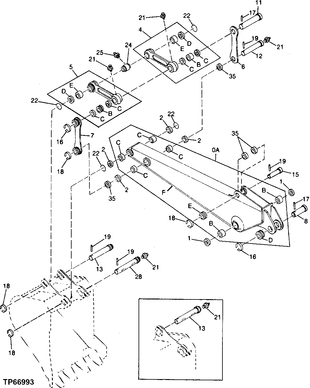 Схема запчастей John Deere 0D - 2 - DIPPERSTICK ARM 3346 - EXCAVATOR 33