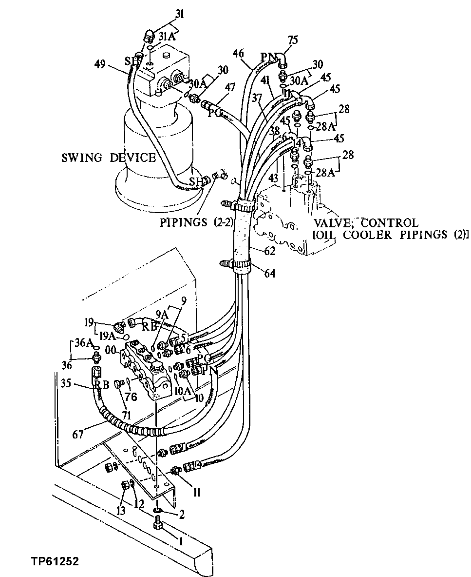 Схема запчастей John Deere 0D - 10 - PILOT PLUMBING 3360 - EXCAVATOR 33