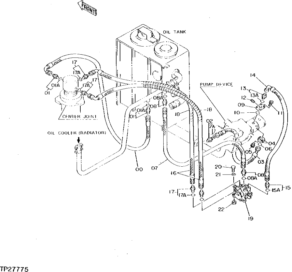 Схема запчастей John Deere 0D - 20 - BLADE PLUMBING 3360 - EXCAVATOR 33