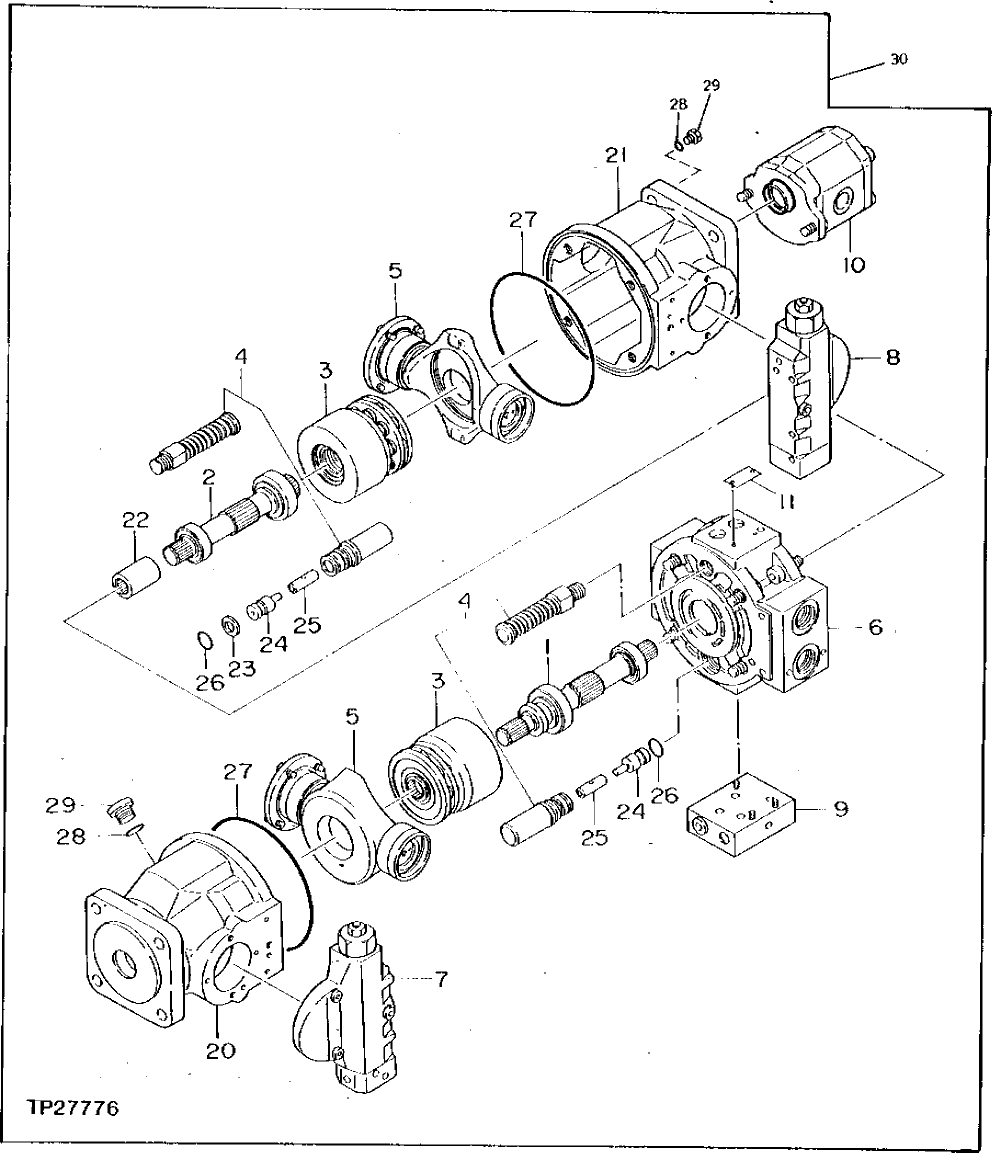 Схема запчастей John Deere 0D - 24 - PISTON PUMP 3360 - EXCAVATOR 33