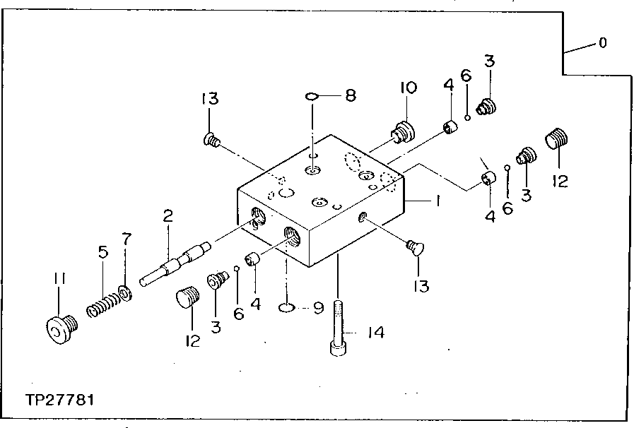 Схема запчастей John Deere 0D - 42 - PISTON PUMP CHANGE VALVE 3360 - EXCAVATOR 33