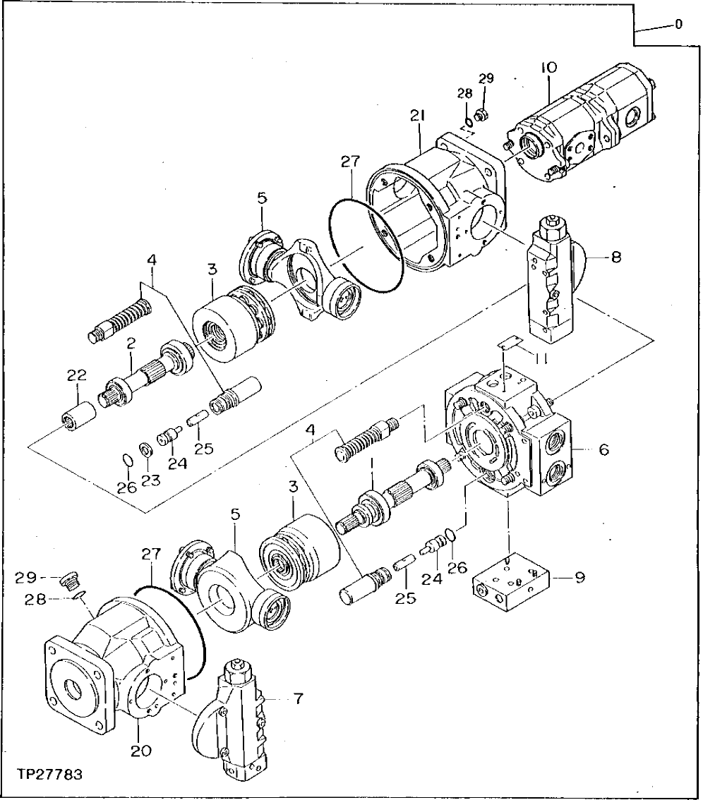 Схема запчастей John Deere 0D - 46 - PISTON PUMP 3360 - EXCAVATOR 33