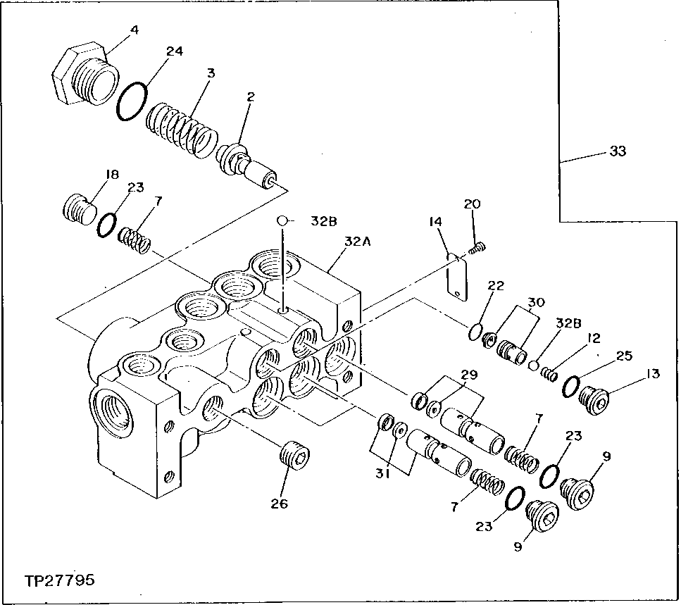 Схема запчастей John Deere 0D - 70 - FLOW REGULATOR VALVE 3360 - EXCAVATOR 33