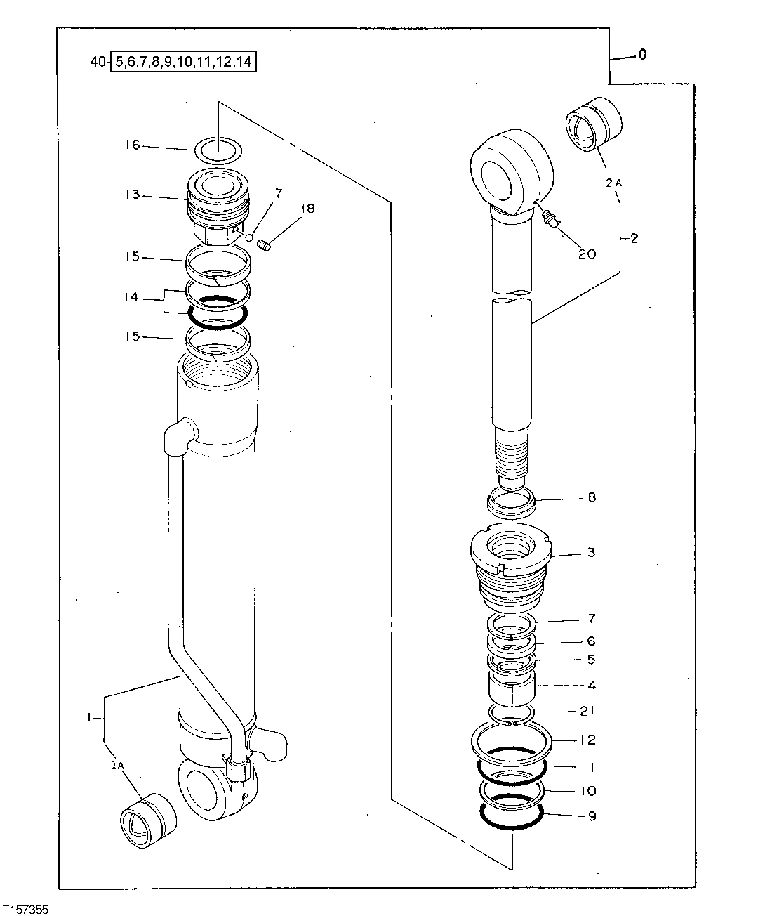 Схема запчастей John Deere 0D - 76 - ARM CYLINDER 3360 - EXCAVATOR 33