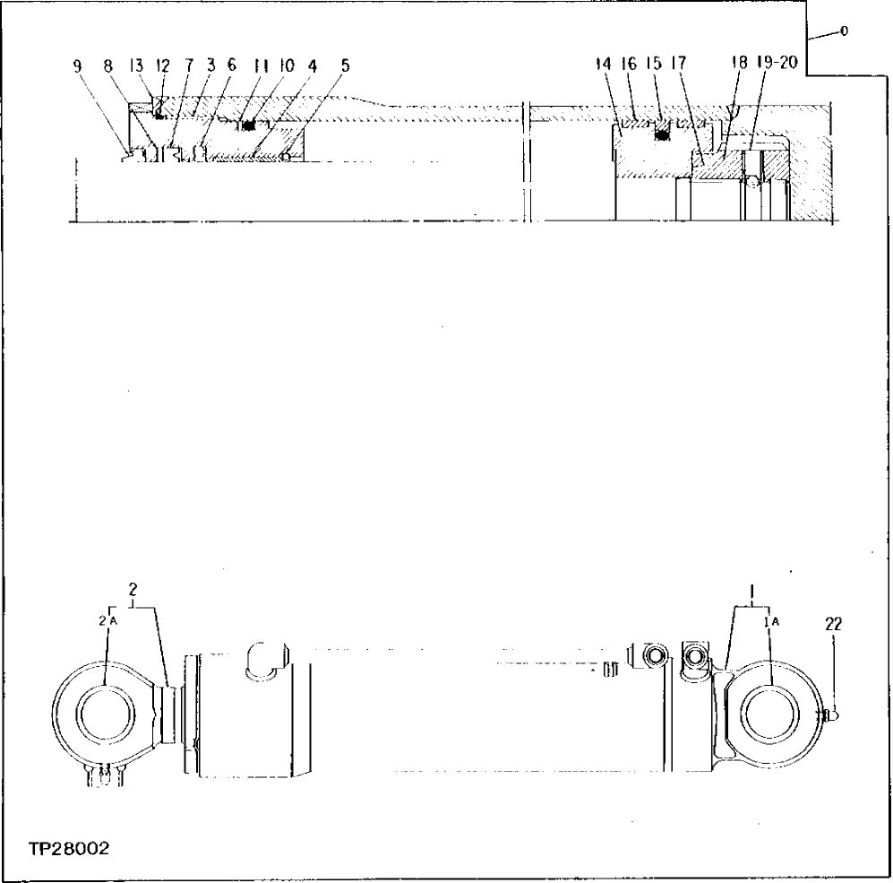 Схема запчастей John Deere 0D - 84 - OFFSET CYLINDER 3360 - EXCAVATOR 33