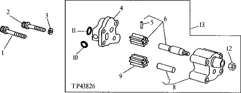 Схема запчастей John Deere 0D - 5 - ENGINE OIL PUMP 407 - ENGINE 4