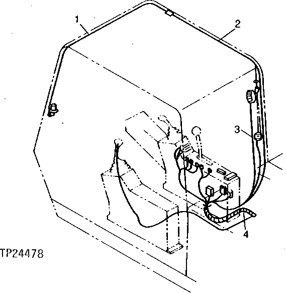 Схема запчастей John Deere 90D - 7B - CAB WIRING HARNESS 1674 - ELECTRICAL SYSTEMS 16