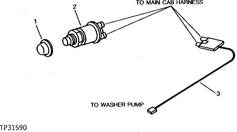 Схема запчастей John Deere 90D - 7D - WINDSHIELD WASHER SWITCH AND HARNESS 1674 - ELECTRICAL SYSTEMS 16