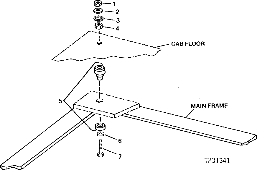 Схема запчастей John Deere 90D - 19 - CAB MOUNTS 1810 - OPERATORS STATION 18