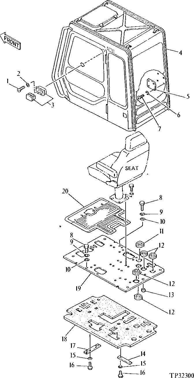 Схема запчастей John Deere 90D - 22 - CAB PLATFORM 1810 - OPERATORS STATION 18