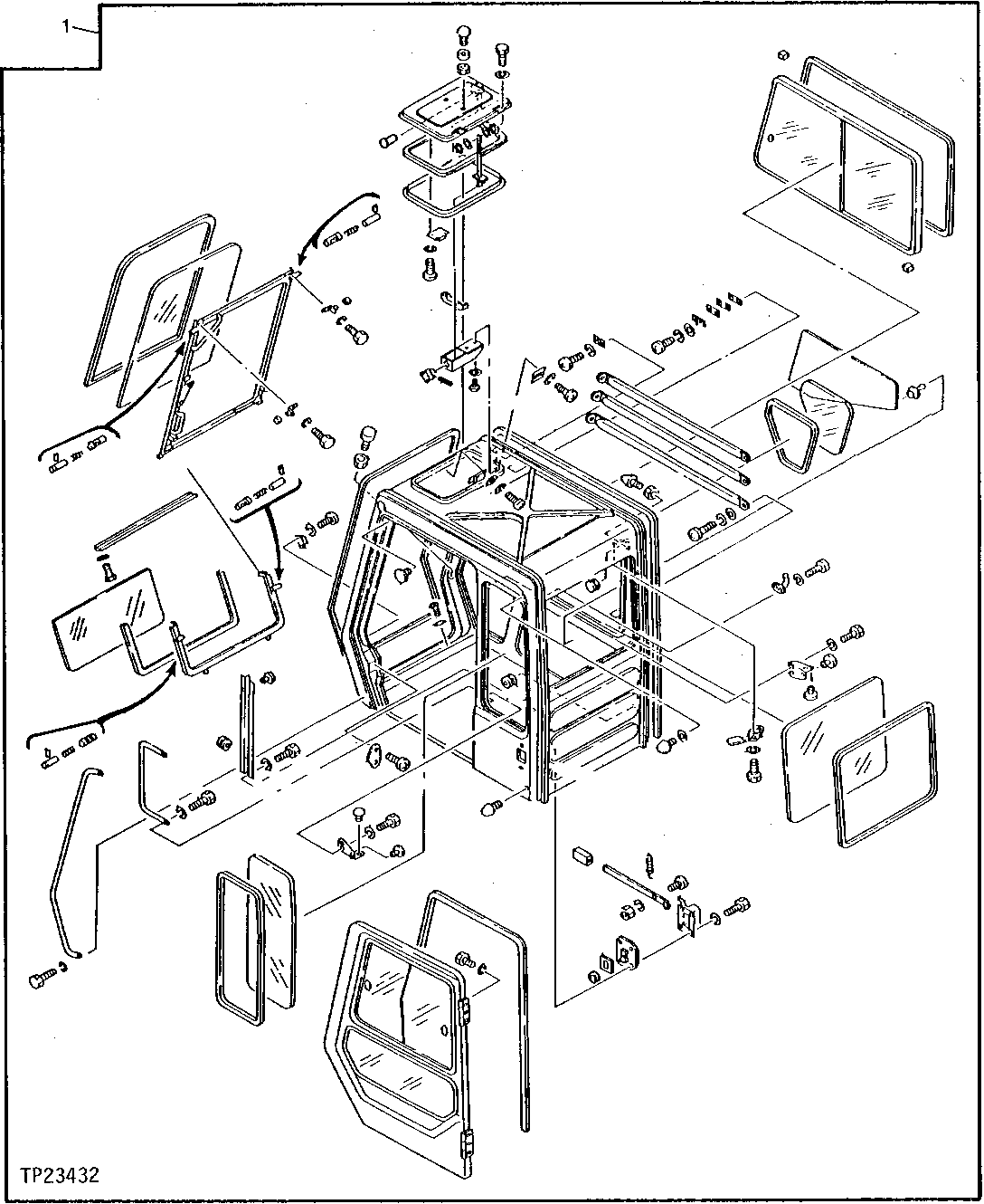 Схема запчастей John Deere 90D - 24 - COMPLETE CAB ASSEMBLY 1810 - OPERATORS STATION 18