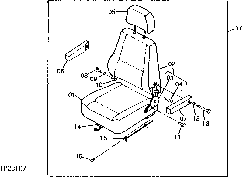 Схема запчастей John Deere 90D - 8 - SEAT ASSEMBLY 1821 - OPERATORS STATION 18