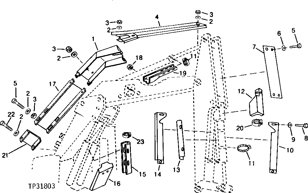 Схема запчастей John Deere 90D - 12 - BOOM AND ARM CYLINDER, HOSE AND TUBE GUARDS 1910 - SHEET METAL AND STYLING 19