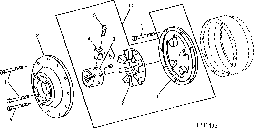 Схема запчастей John Deere 90D - 8 - HYDRAULIC PUMP DRIVE AND MOUNTING PLATE 2160 - MAIN HYDRAULIC SYSTEM 21