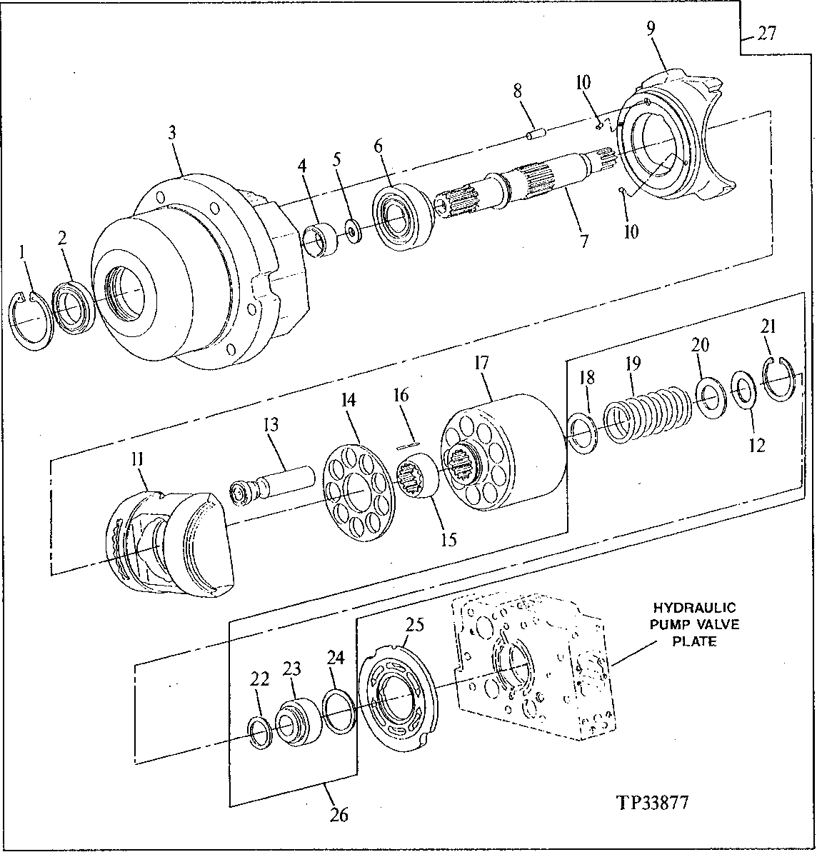 Схема запчастей John Deere 90D - 16 - FRONT HYDRAULIC PUMP 2160 - MAIN HYDRAULIC SYSTEM 21