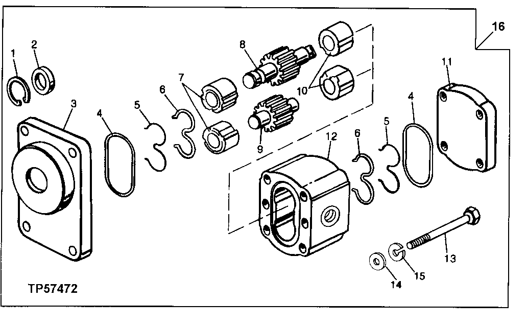 Схема запчастей John Deere 90D - 22 - GEAR PUMP 2160 - MAIN HYDRAULIC SYSTEM 21