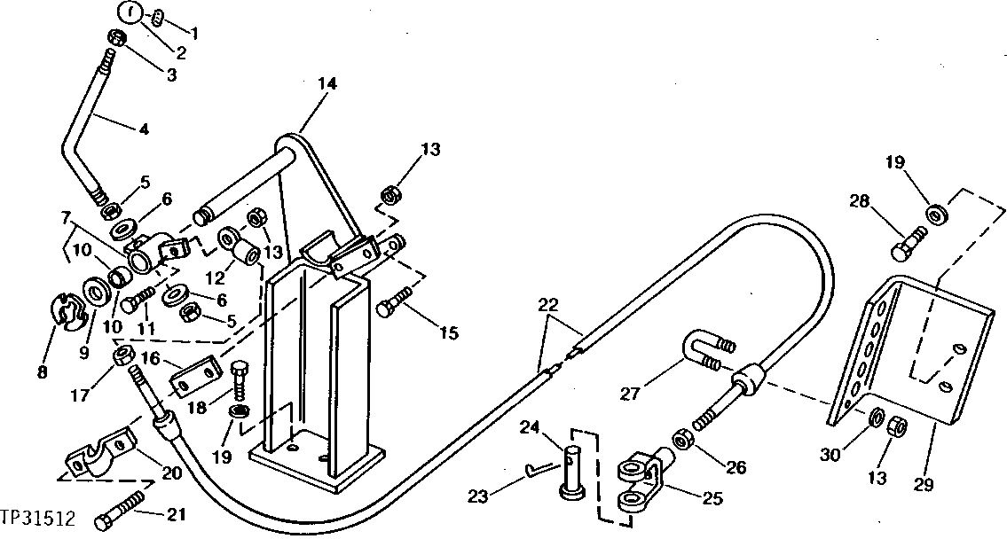 Схема запчастей John Deere 90D - 2 - DOZER CONTROL CABLES AND LEVERS 3215 - BULLDOZERS 32