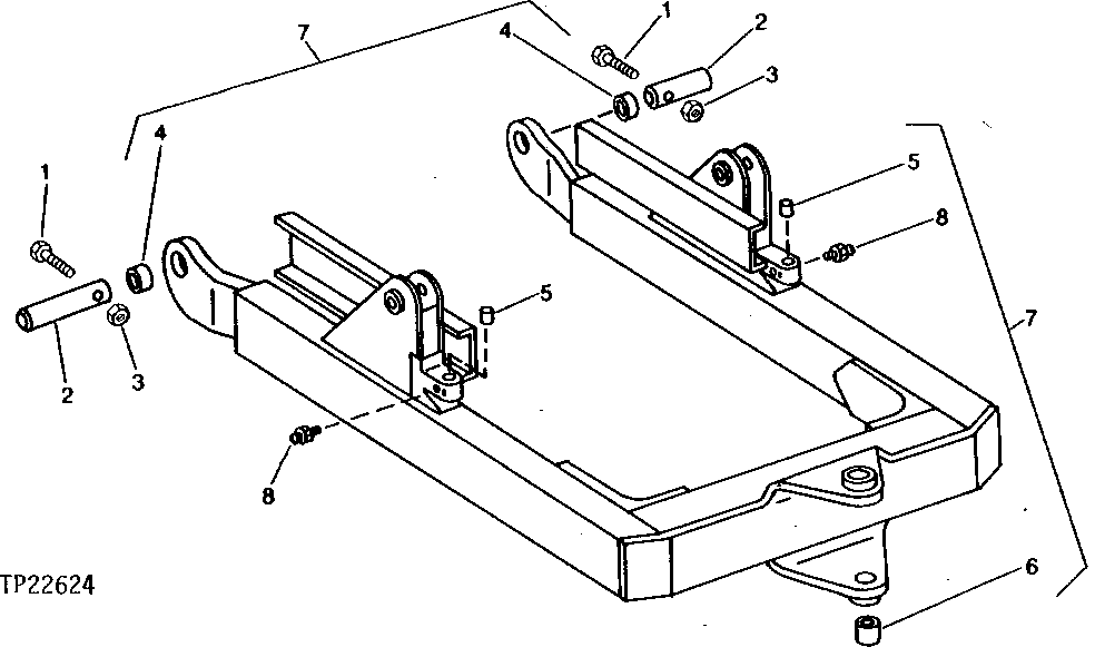 Схема запчастей John Deere 90D - 1 - DOZER BOOM FRAME 3243 - BULLDOZERS 32