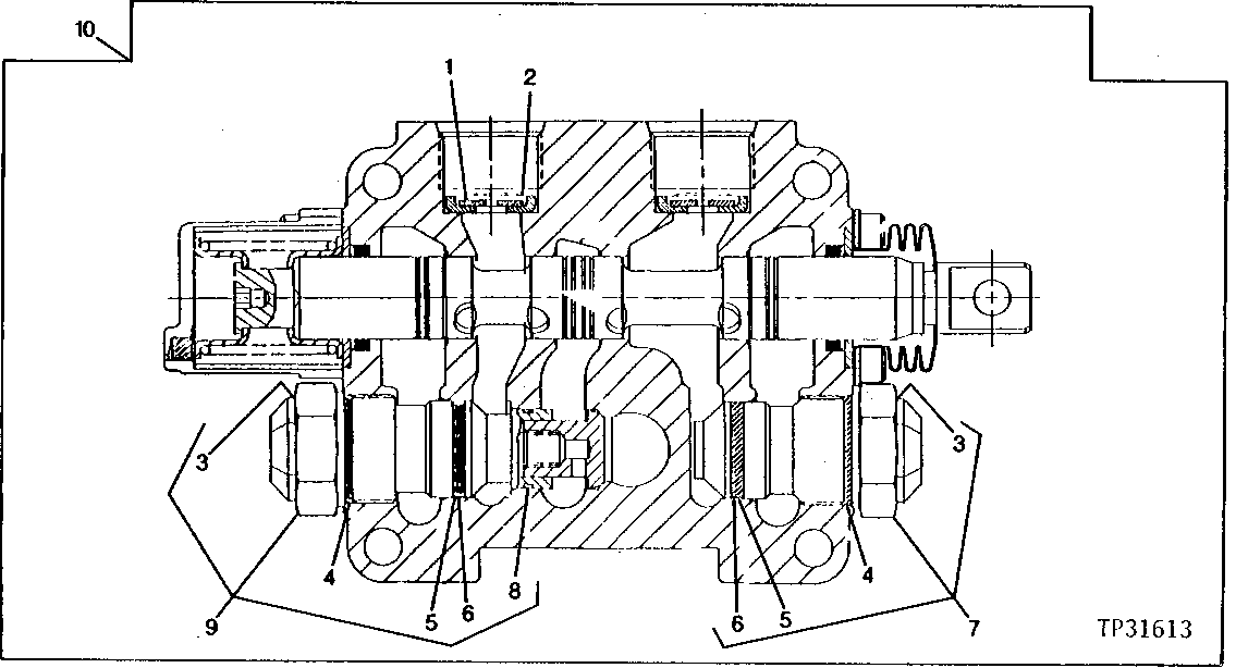 Схема запчастей John Deere 90D - 5 - DOZER CONTROL VALVE TILT AND ANGLE SECTIONS 3260 - BULLDOZERS 32