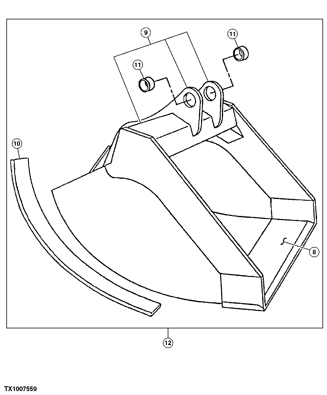 Схема запчастей John Deere 90D - 35A - DITCHING BUCKET 3302 - BACKHOE AND EXCAVATOR 33