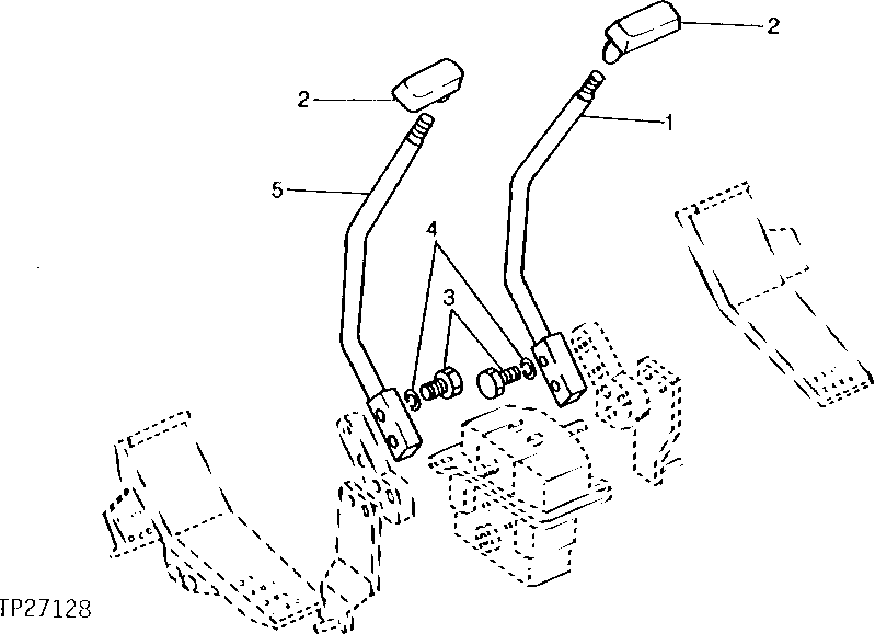 Схема запчастей John Deere 90D - 4 - CONTROL PEDAL CONVERSION LEVERS 3315 - BACKHOE AND EXCAVATOR 33