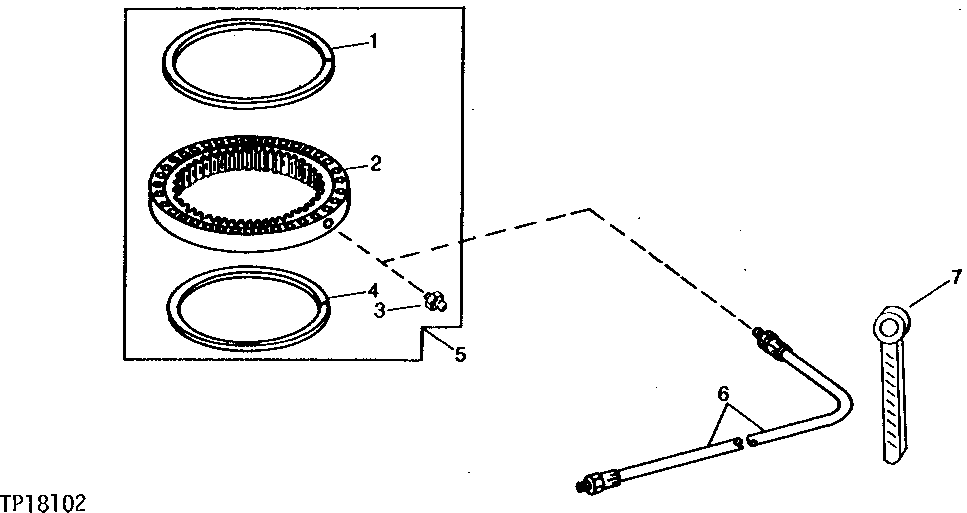 Схема запчастей John Deere 90D - 1 - SWING BEARING AND LUBRICATION LINE 4350 - SWING, ROTATION OR PIVOTING SYSTEM 43