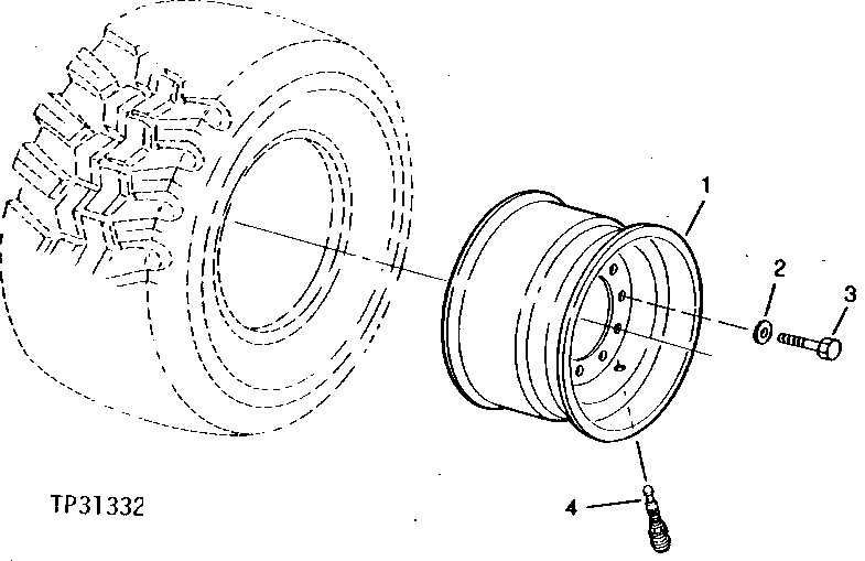 Схема запчастей John Deere 90D - 3 - RIM AND MOUNTING HARDWARE 110 - TRACKS 1