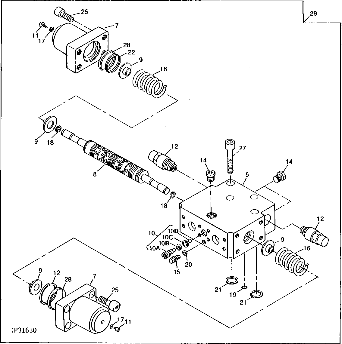 Схема запчастей John Deere 90D - 3K - PROPEL MOTOR - COUNTERBALANCE VALVE 260 - AXLES AND SUSPENSION SYSTEMS 2