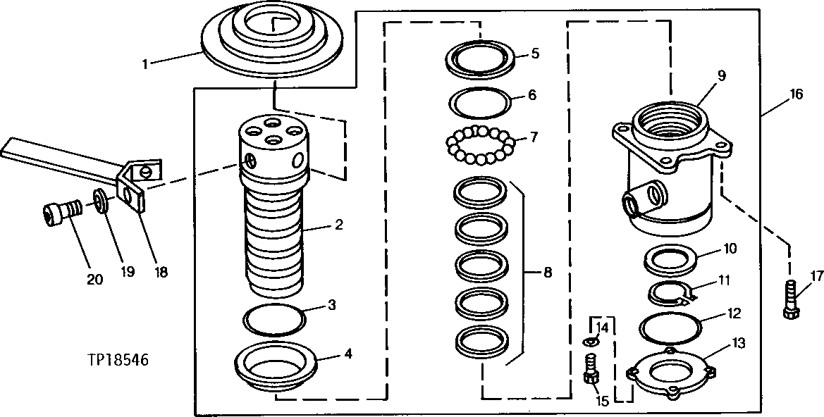 Схема запчастей John Deere 90D - 8 - ROTARY MANIFOLD 260 - AXLES AND SUSPENSION SYSTEMS 2