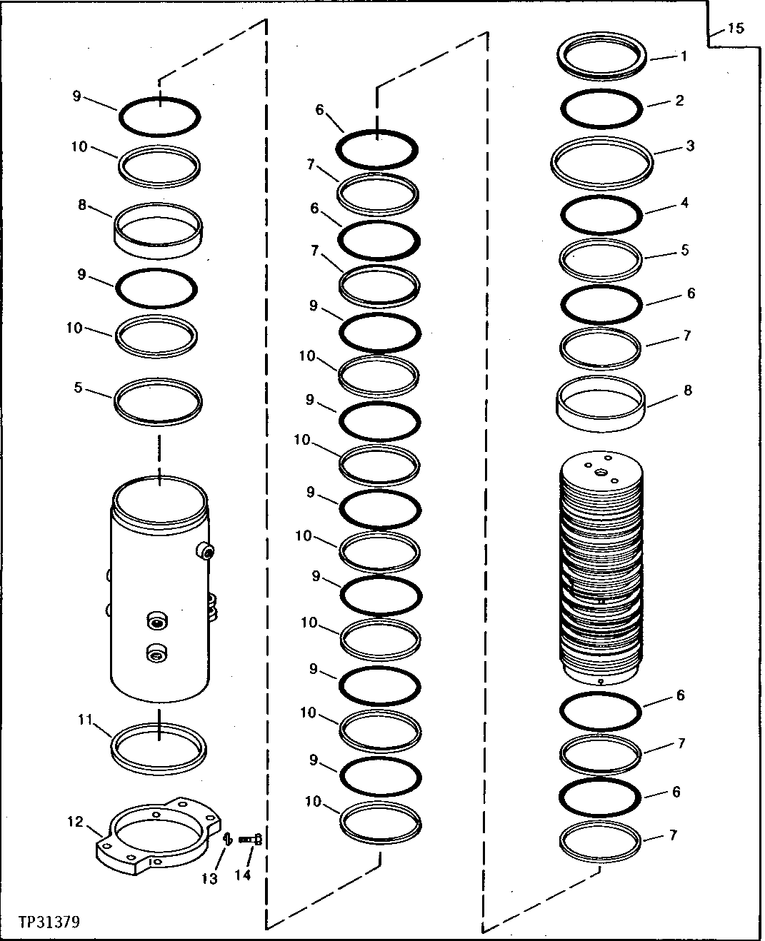 Схема запчастей John Deere 90D - 10 - ROTARY MANIFOLD 260 - AXLES AND SUSPENSION SYSTEMS 2