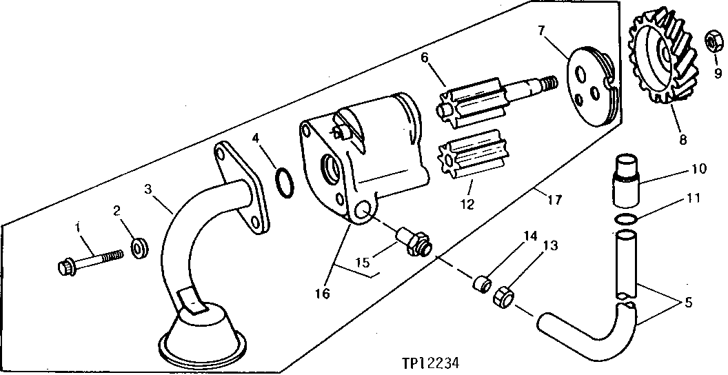 Схема запчастей John Deere 90D - 2 - ENGINE OIL PUMP 407 - ENGINE 4