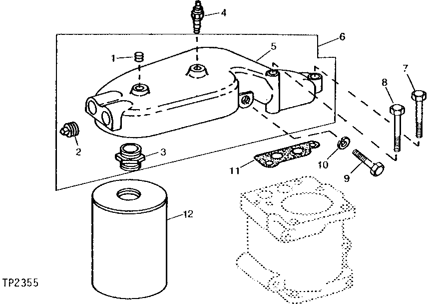 Схема запчастей John Deere 90D - 3 - ENGINE OIL FILTERS 407 - ENGINE 4