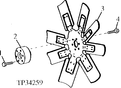 Схема запчастей John Deere 90D - 1B - DIRECT DRIVE SUCKER FAN AND SPACER 510 - ENGINE AUXILIARY SYSTEMS 5