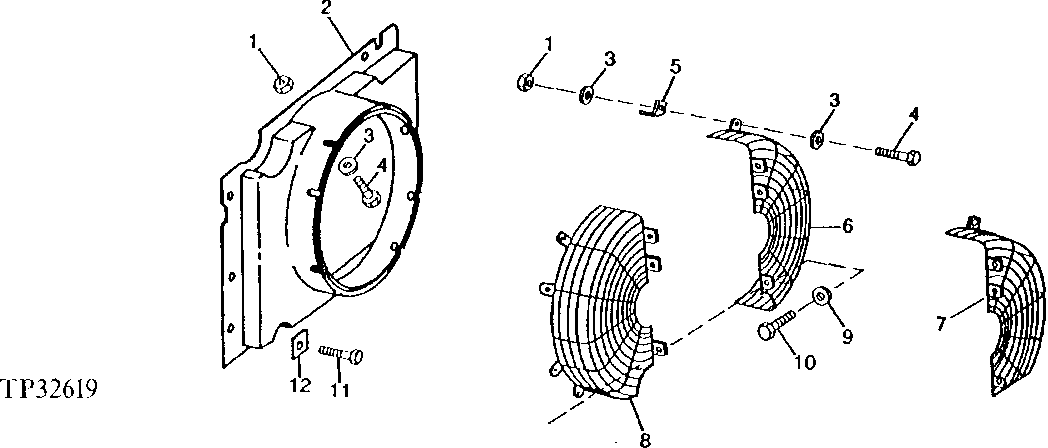 Схема запчастей John Deere 90D - 2 - RADIATOR FAN SHROUD AND FAN GUARD 510 - ENGINE AUXILIARY SYSTEMS 5