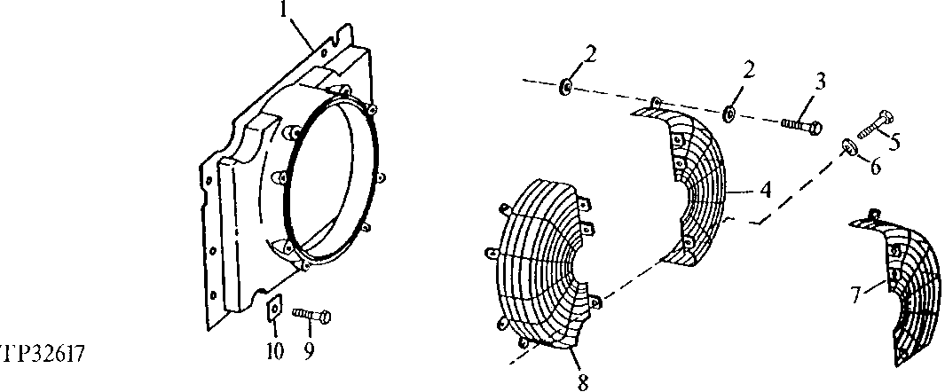 Схема запчастей John Deere 90D - 3 - RADIATOR FAN SHROUD AND FAN GUARD 510 - ENGINE AUXILIARY SYSTEMS 5